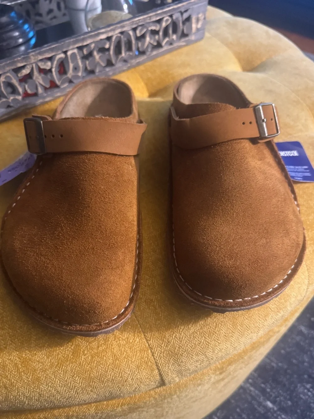 Birkenstock Lutry Premium Suede Mule - Mink Brown, Unisex 9 Men / 11 Women